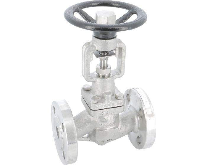 Stainless steel globe valve 472T RF PN40 with PTFE seat DN15